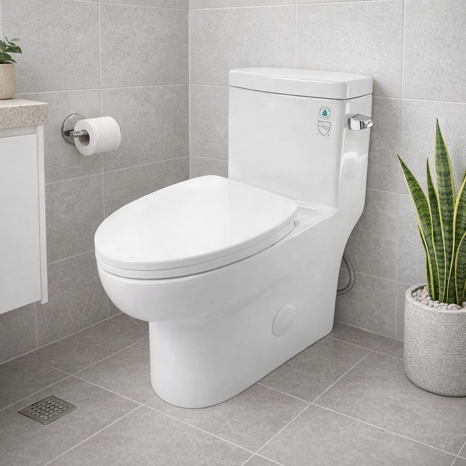 Sanitario One Piece A Piso 30 cm 6 Litros Blanco Left 15