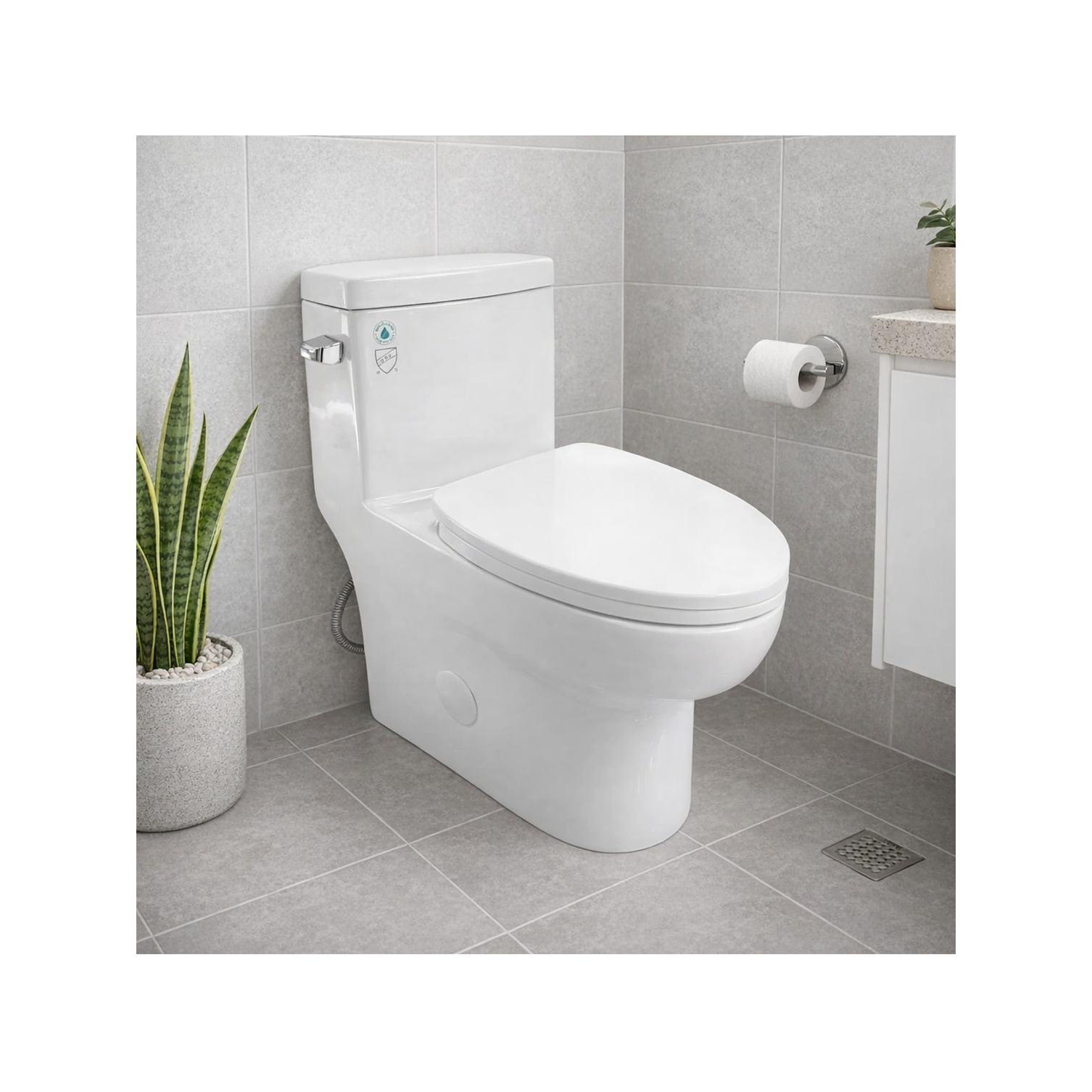 Sanitario One Piece A Piso 30 cm 6 Litros Blanco Right 15