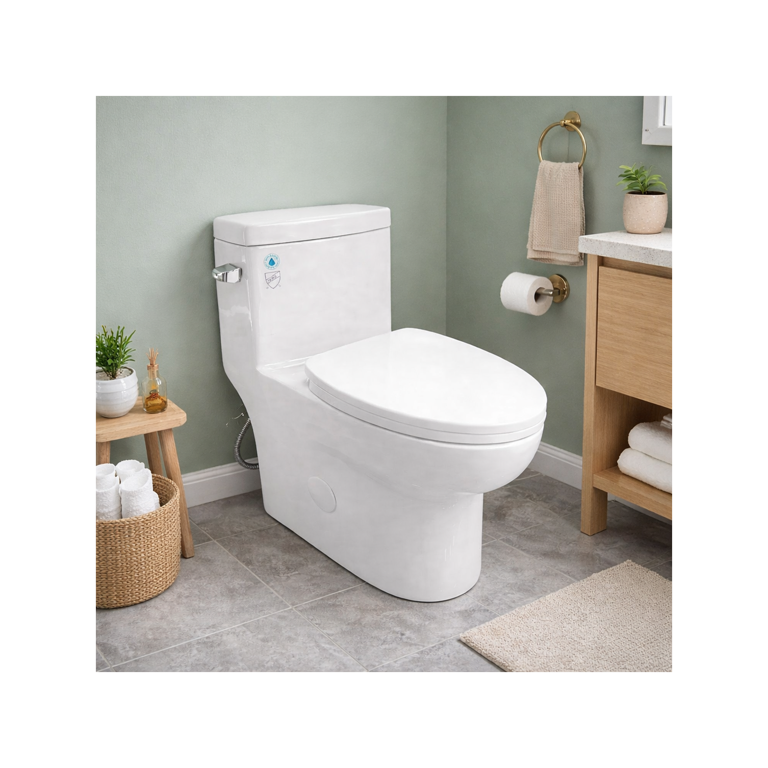 Sanitario One Piece A Piso 30 cm 6 Litros Blanco Right 2