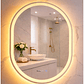 Espejo LED Para Baño Antiempañante Con Reloj Digital Sin Marco 60x80 cm - Miniatura 1