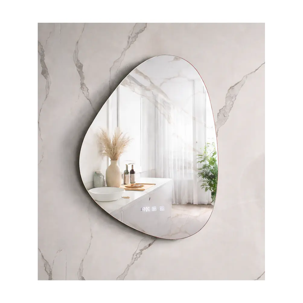 Espejo LED Para Baño Antiempañante Con Reloj Digital Sin Marco 60x80 cm 4