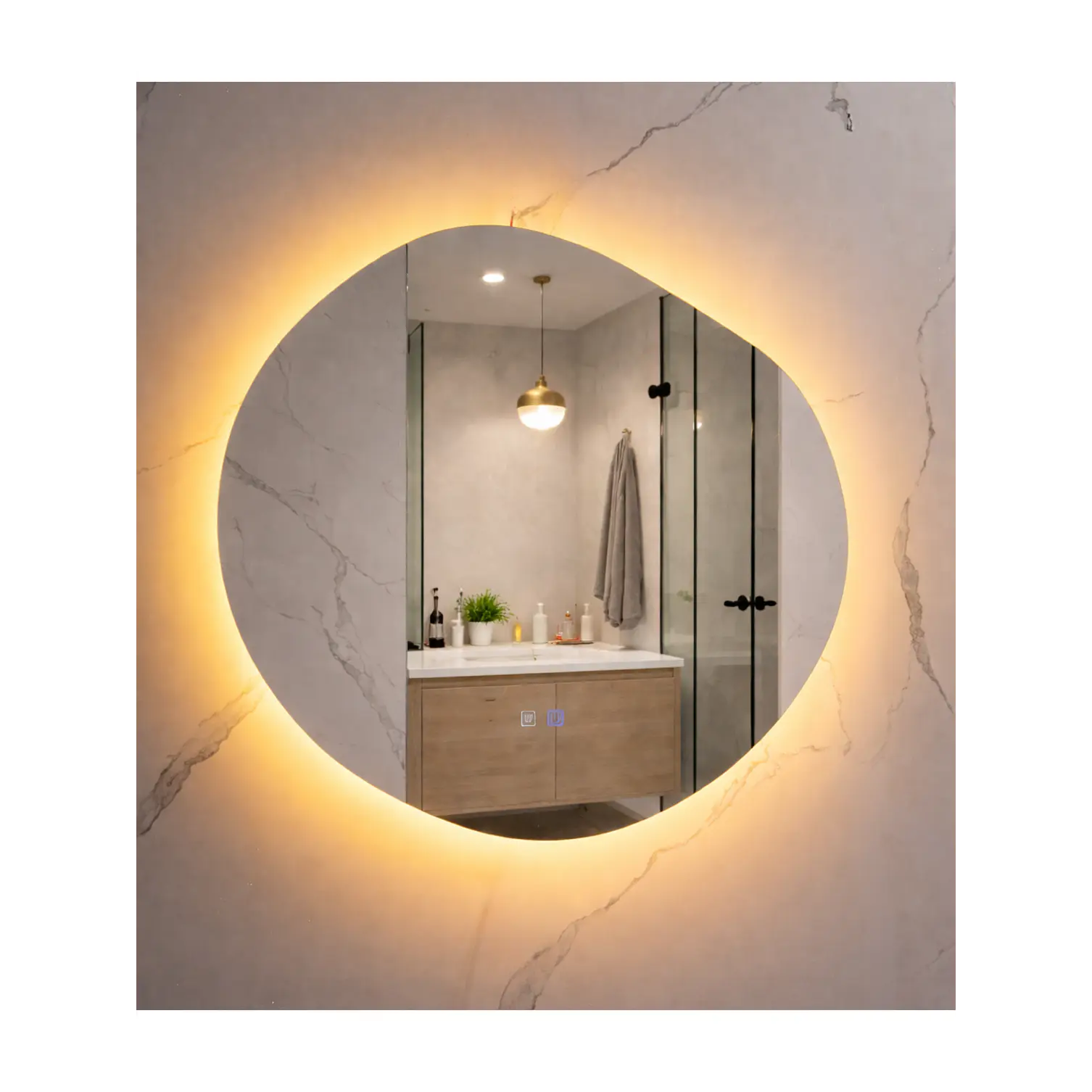 Espejo LED Para Baño Antiempañante Sin Marco 60x80 cm 1