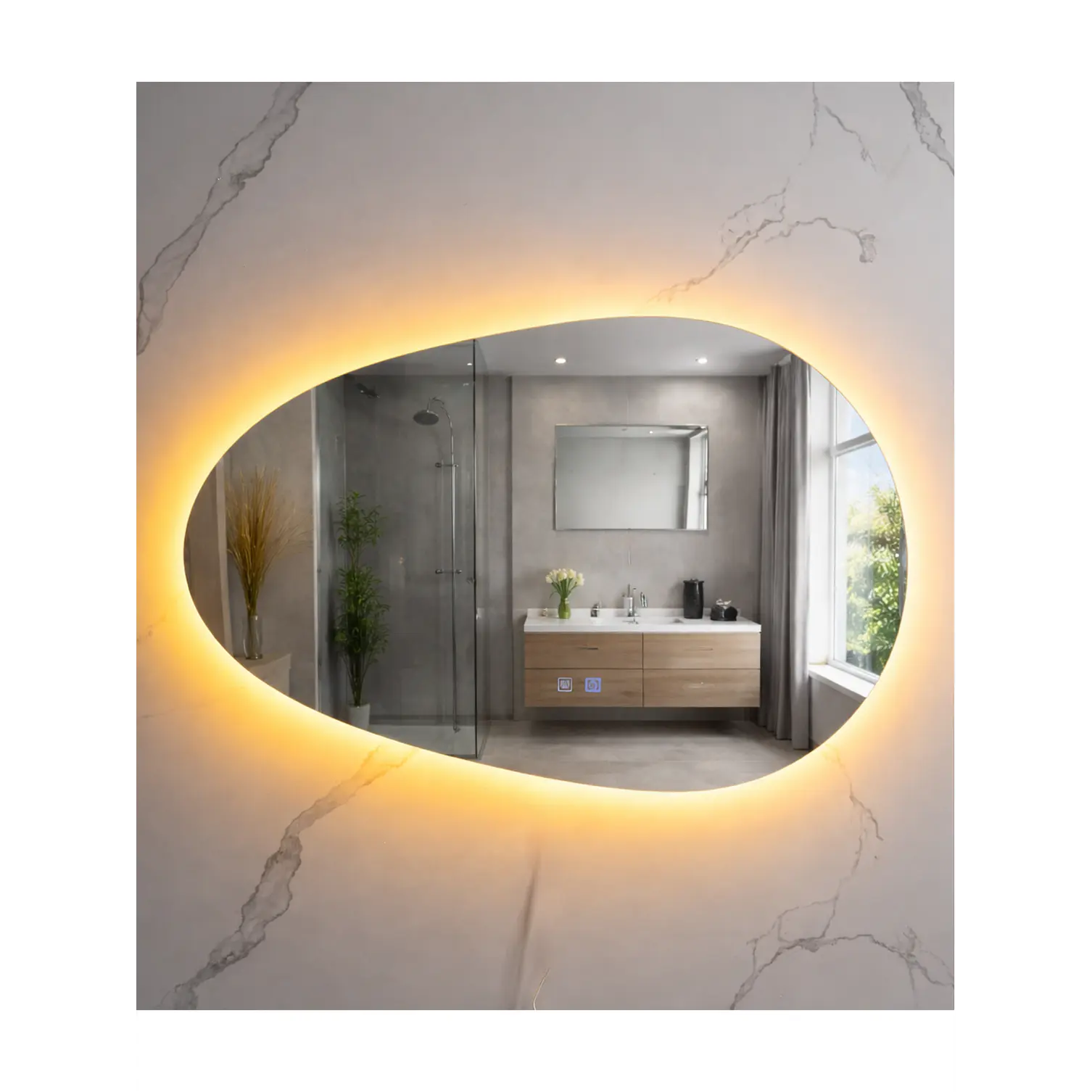  Espejo LED Para Baño Desempañante Sin Marco 90x60 cm 1