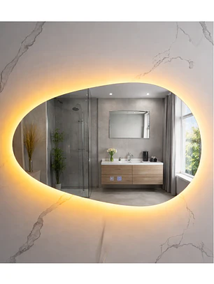  Espejo LED Para Baño Antiempañante Sin Marco 90x60 cm