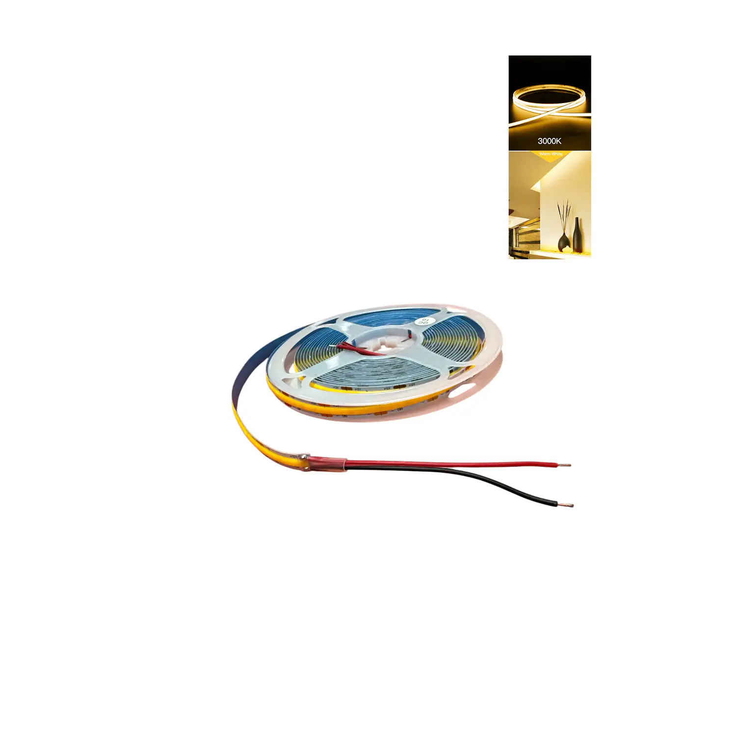 Cinta LED COB Neón 5 Metros 12V Luz Cálida 3000K 1