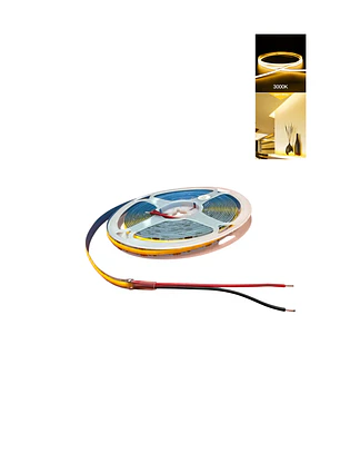 Cinta LED COB Neón 5 Metros 12V Luz Cálida 3000K