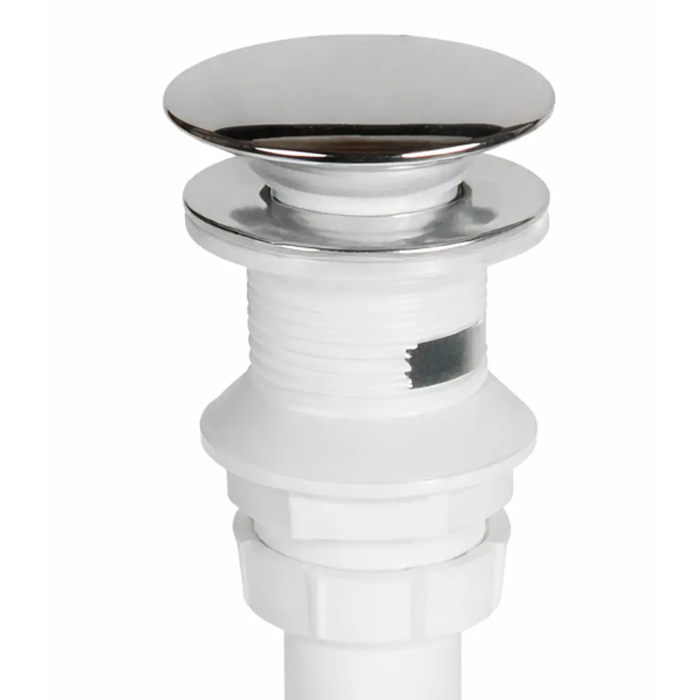 Desagüe Con Sifón Para Lavamanos Automático Plástico Cromado 1¼
