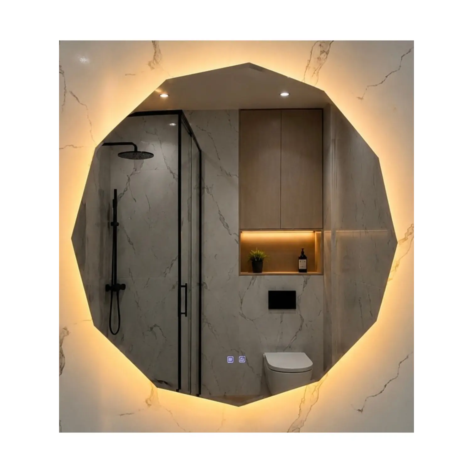 Espejo con Luz LED y Desempañante 90X90CM 1
