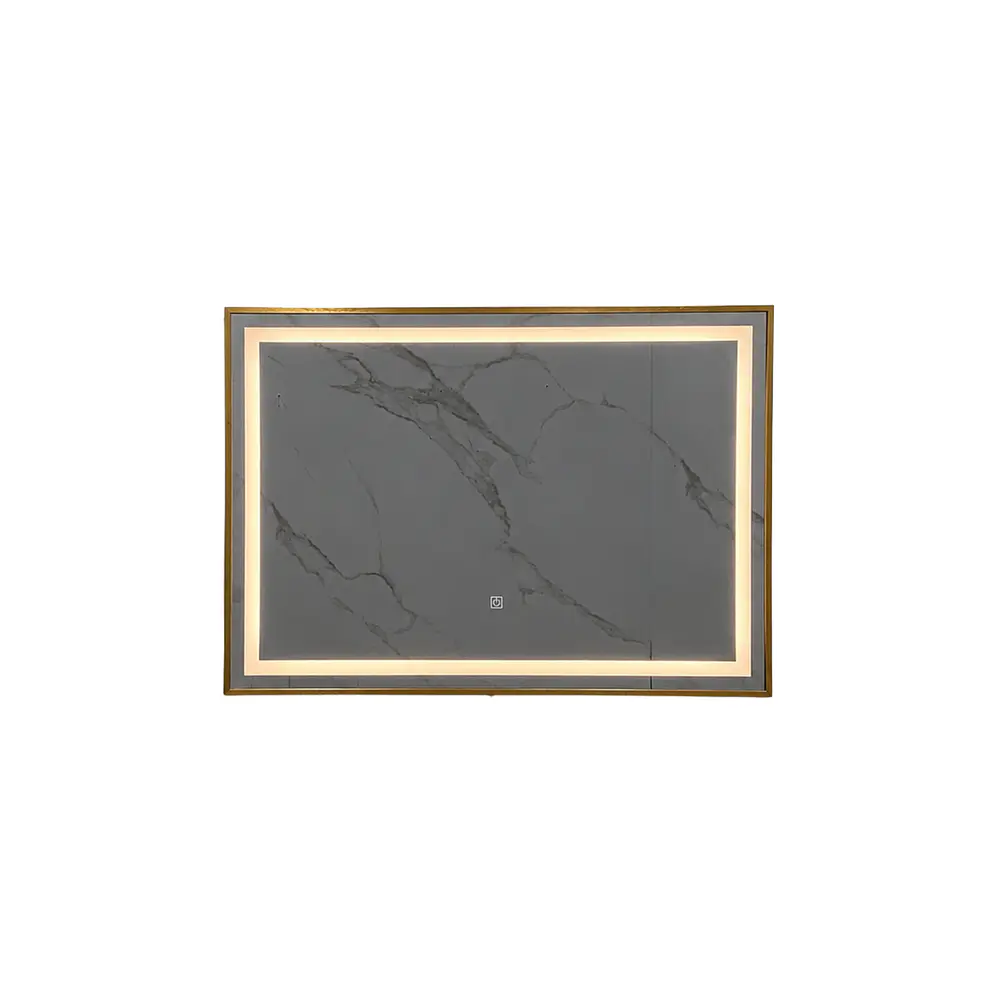 Espejo con Marco bronce LED 80x60cm 3