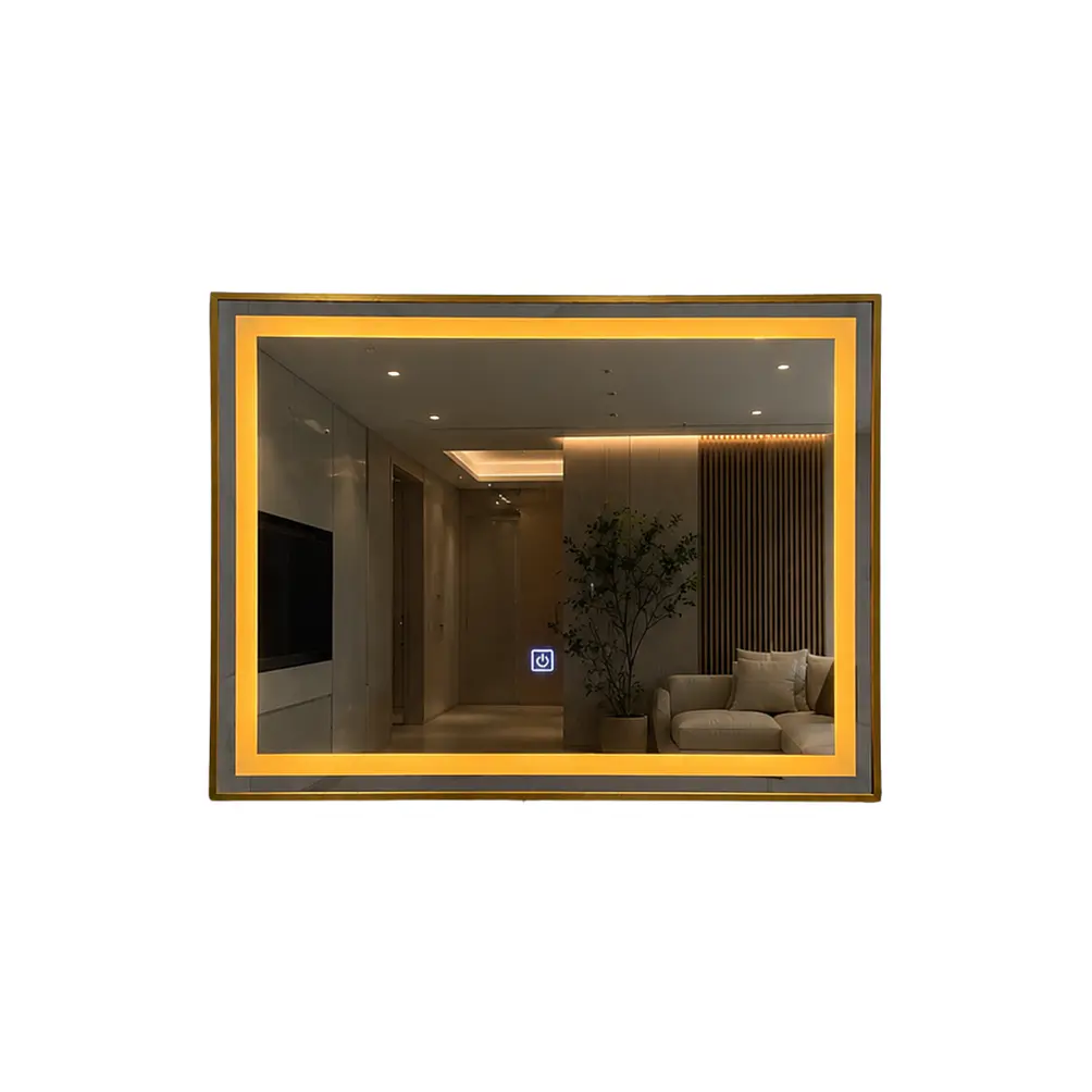 Espejo con Marco bronce LED 80x60cm 1