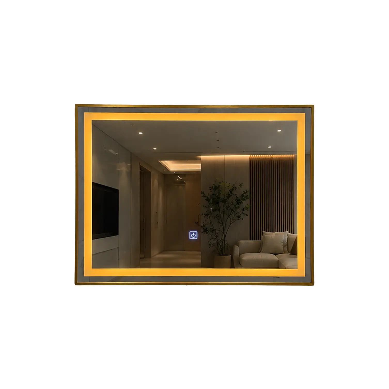 Espejo con Marco bronce LED 80x60cm 1