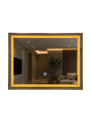 Espejo con Marco bronce LED 80x60cm