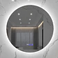 Espejo Redondo LED 80 cm con Desempañante, Reloj y Temperatura - Miniatura 2