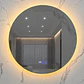 Espejo Redondo LED 80 cm con Desempañante, Reloj y Temperatura - Miniatura 1