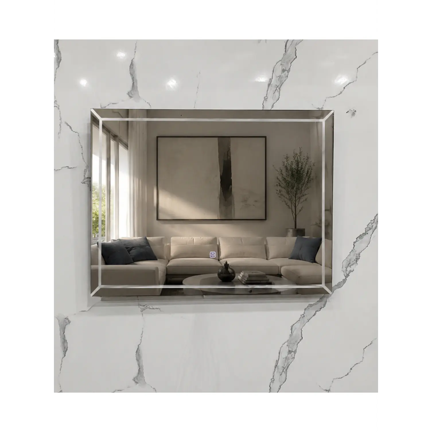 Espejo LED Rectangular Sin Marco 80x60 cm 4