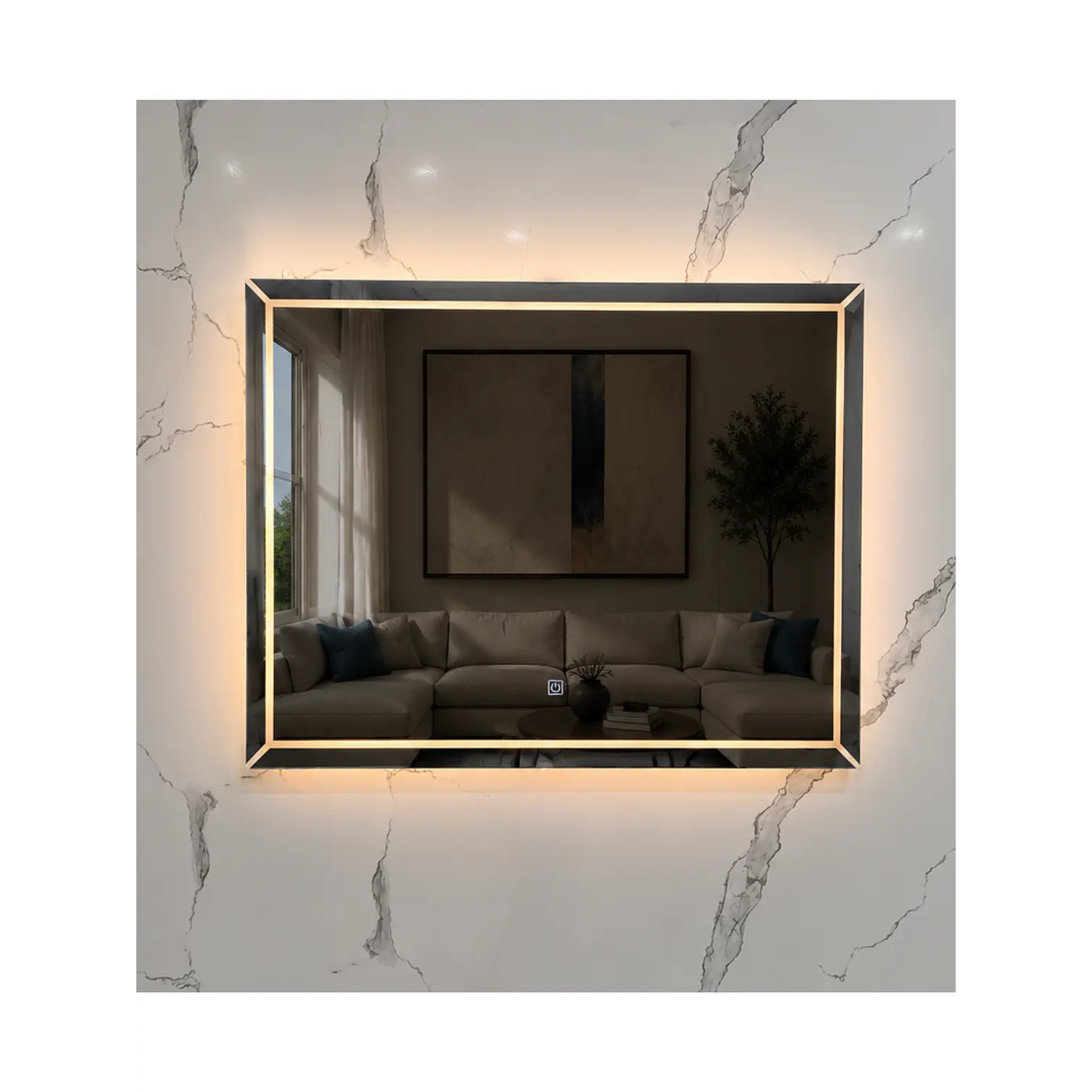 Espejo LED Rectangular Sin Marco 80x60 cm 3
