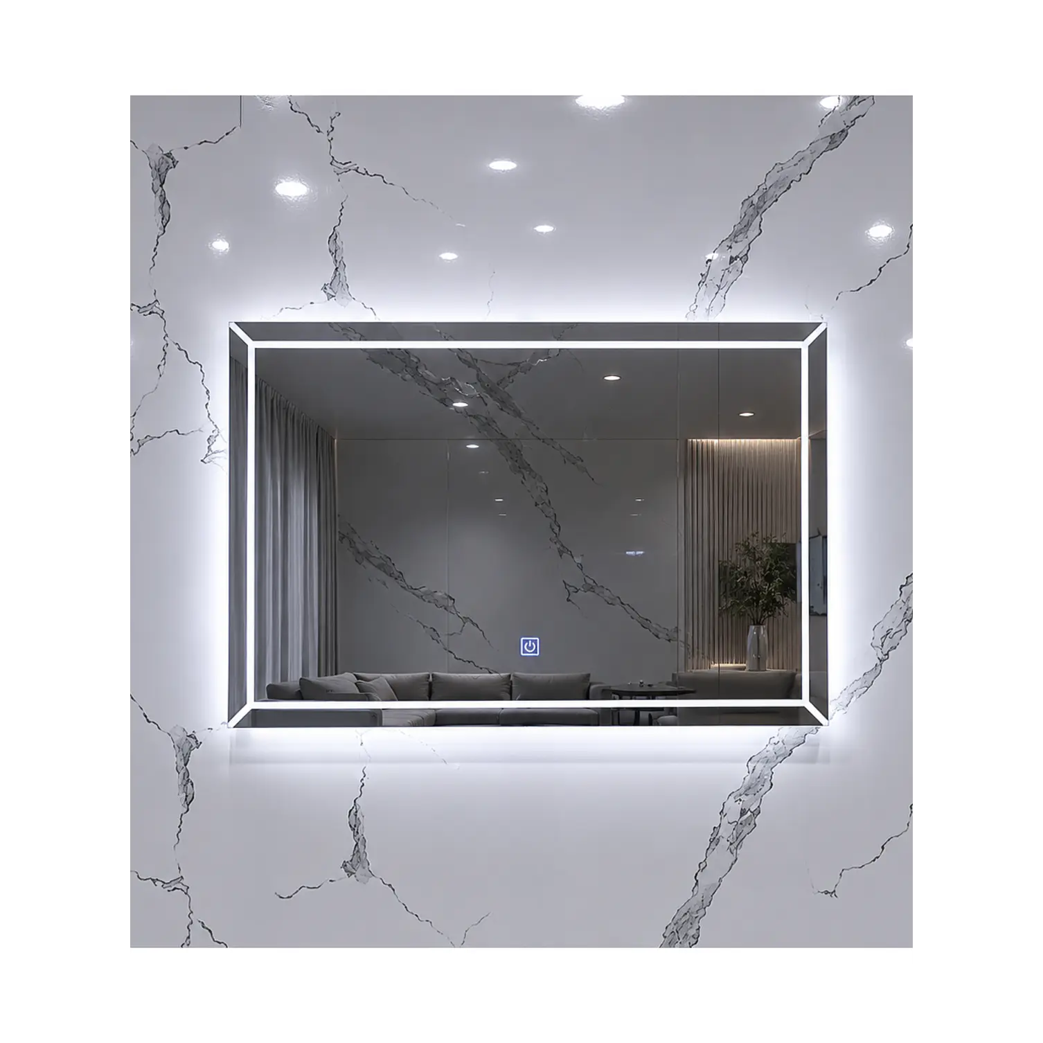 Espejo LED Rectangular Sin Marco 80x60 cm 2