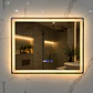 Espejo LED Para Baño Desempañante Con Reloj Digital Sin Marco 80x60 cm - Miniatura 1