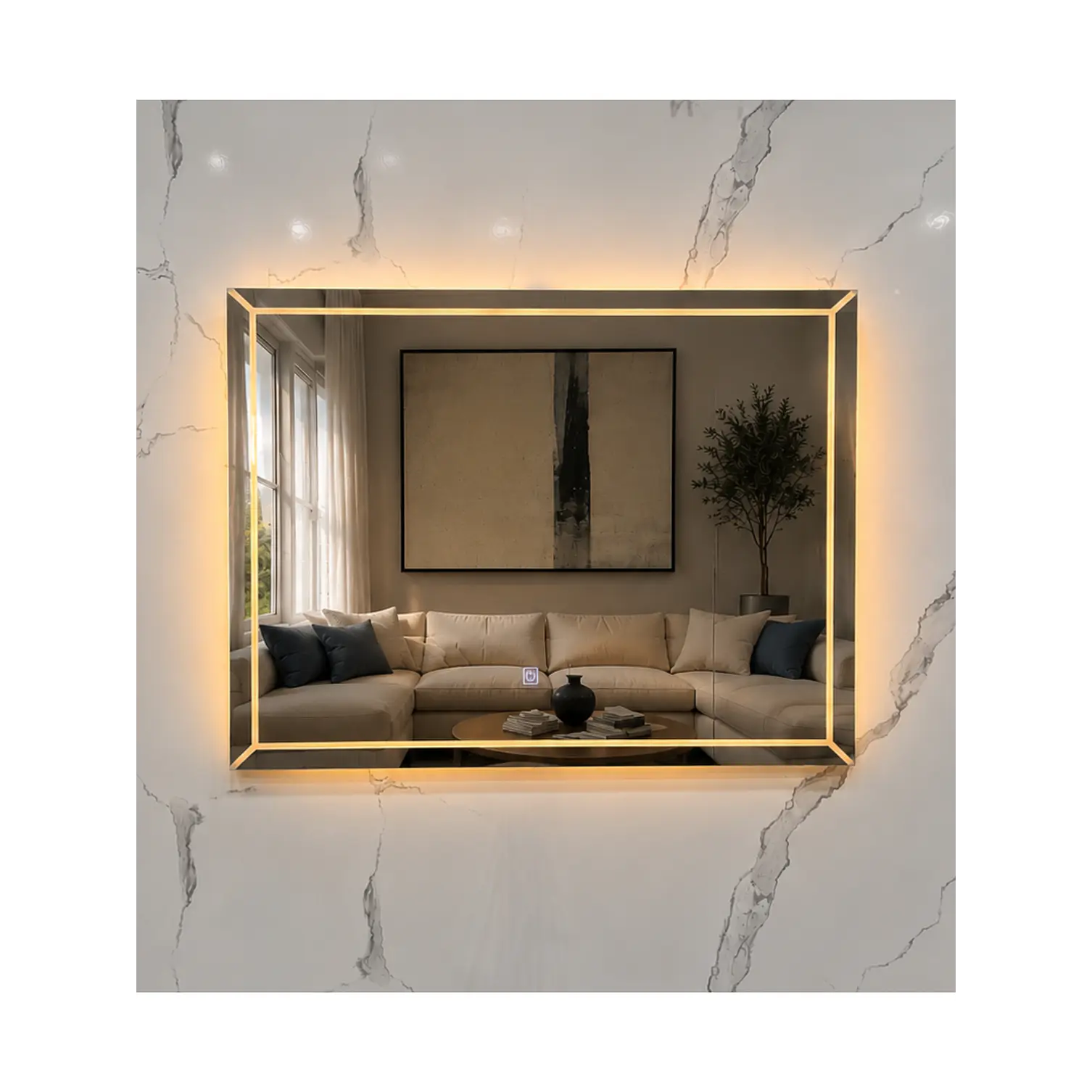 Espejo LED Rectangular Sin Marco 80x60 cm 1