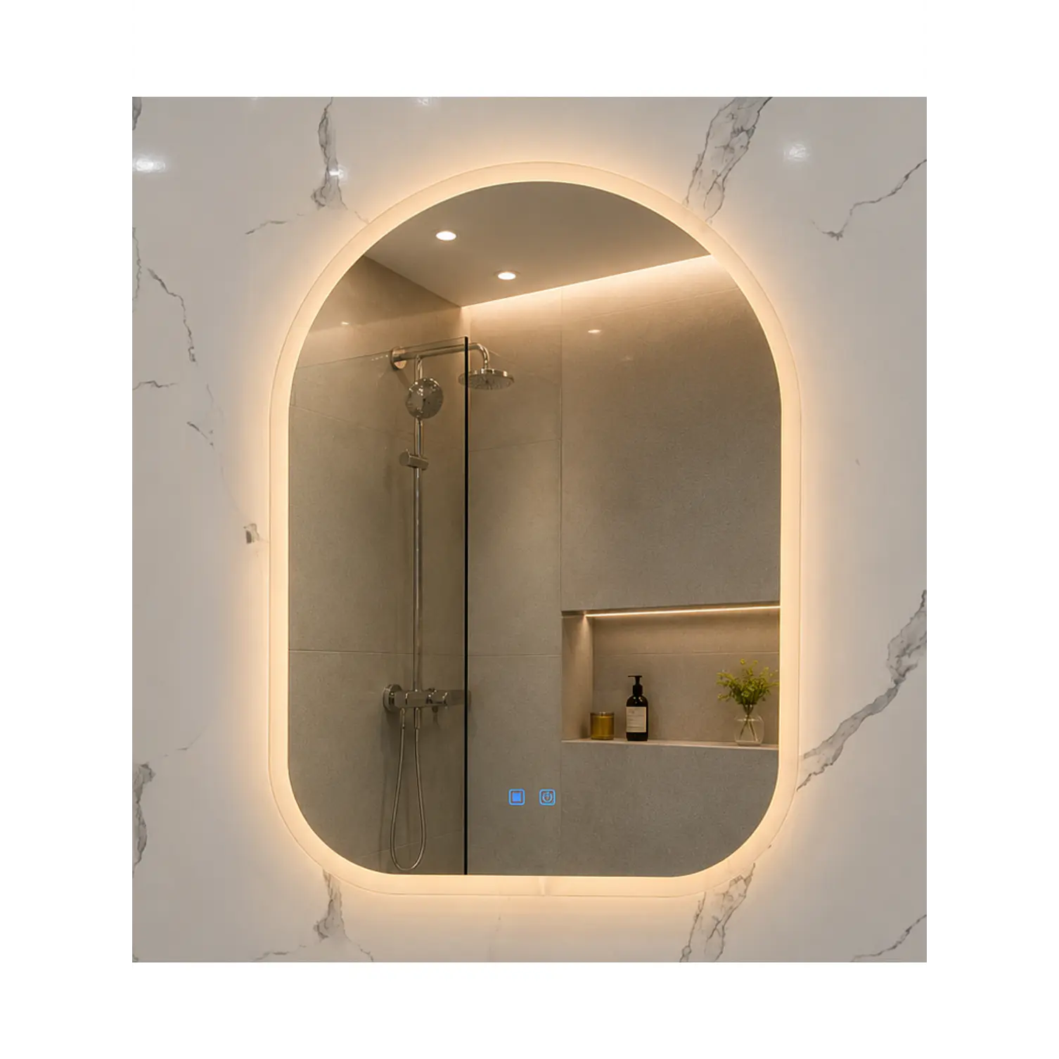 Espejo LED Para Baño Desempañante Sin Marco 70x90 cm 1
