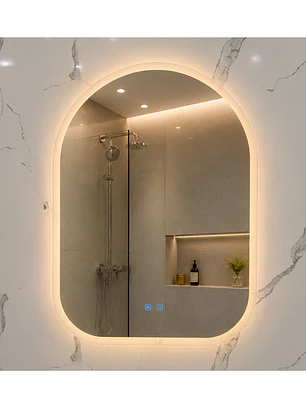 Espejo LED Para Baño Desempañante Sin Marco 70x90 cm