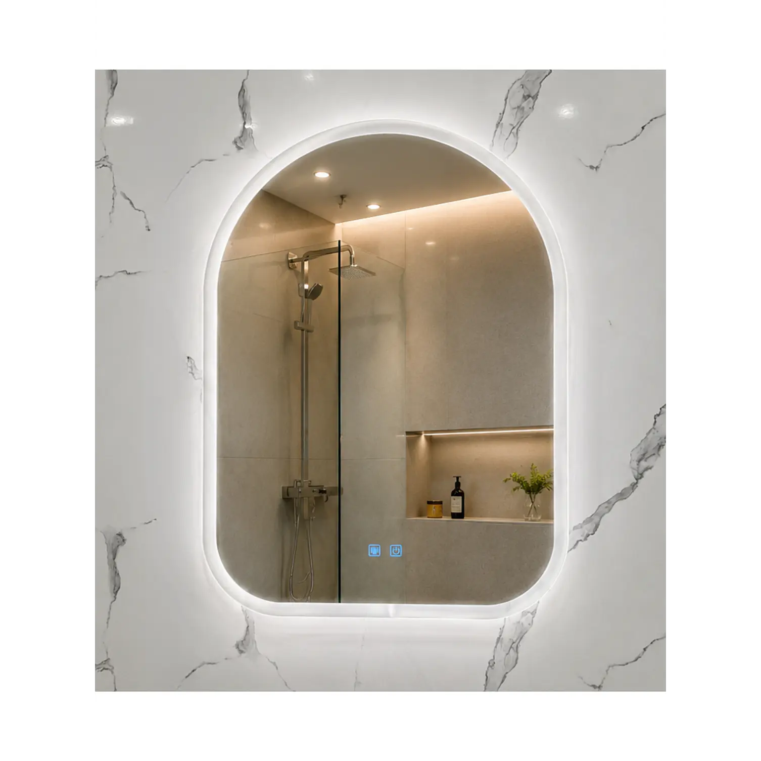 Espejo LED Para Baño Desempañante Sin Marco 70x90 cm 2