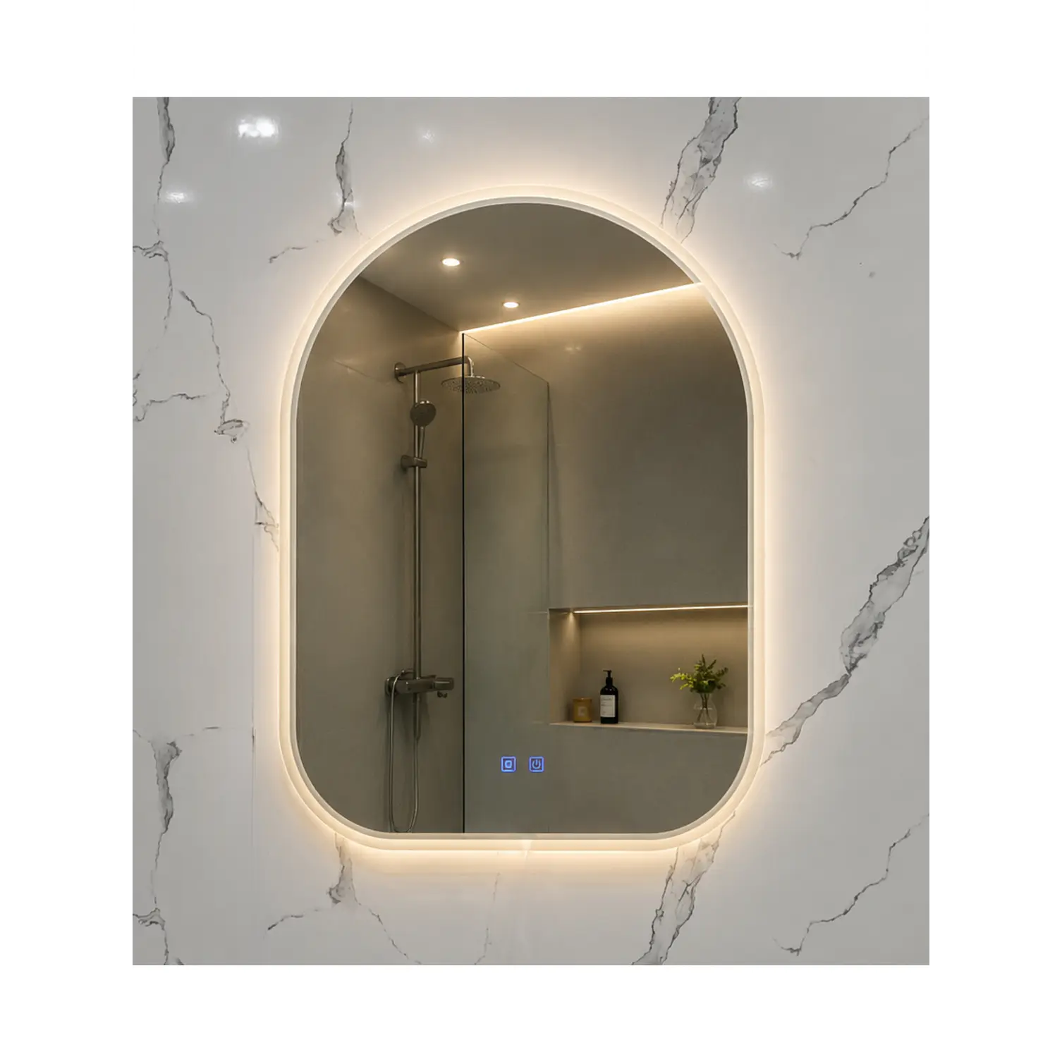 Espejo LED Para Baño Desempañante Sin Marco 70x90 cm 3