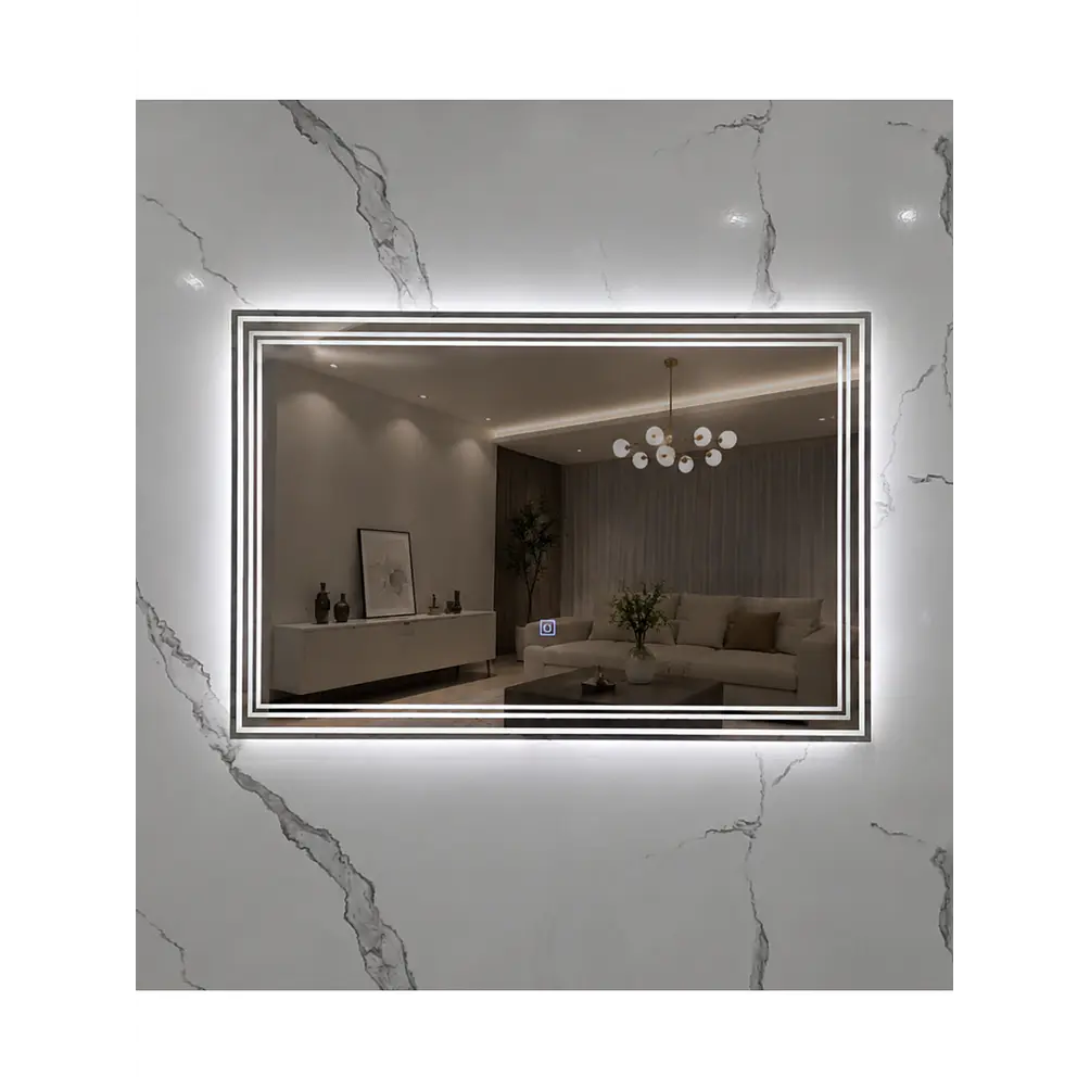 Espejo LED Rectangular Sin Marco 80x60 cm 2