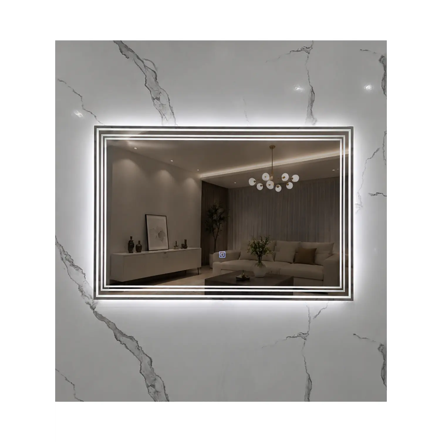 Espejo LED Rectangular Sin Marco 80x60 cm 2