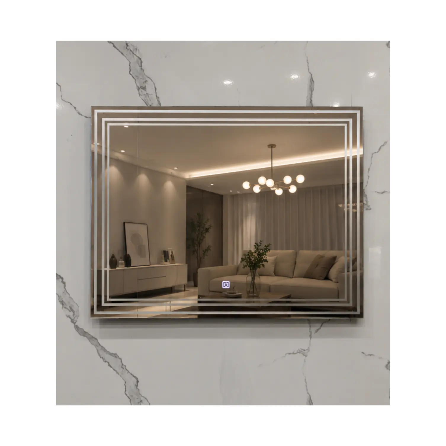 Espejo LED Rectangular Sin Marco 80x60 cm 4
