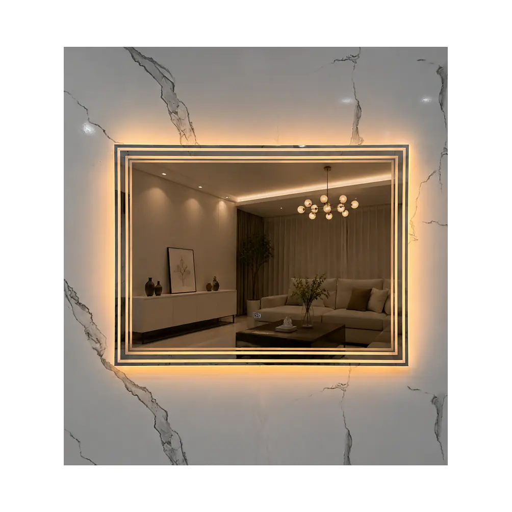 Espejo LED Rectangular Sin Marco 80x60 cm 1