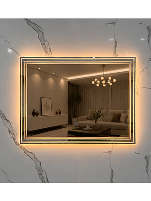 Espejo LED Rectangular Sin Marco 80x60 cm