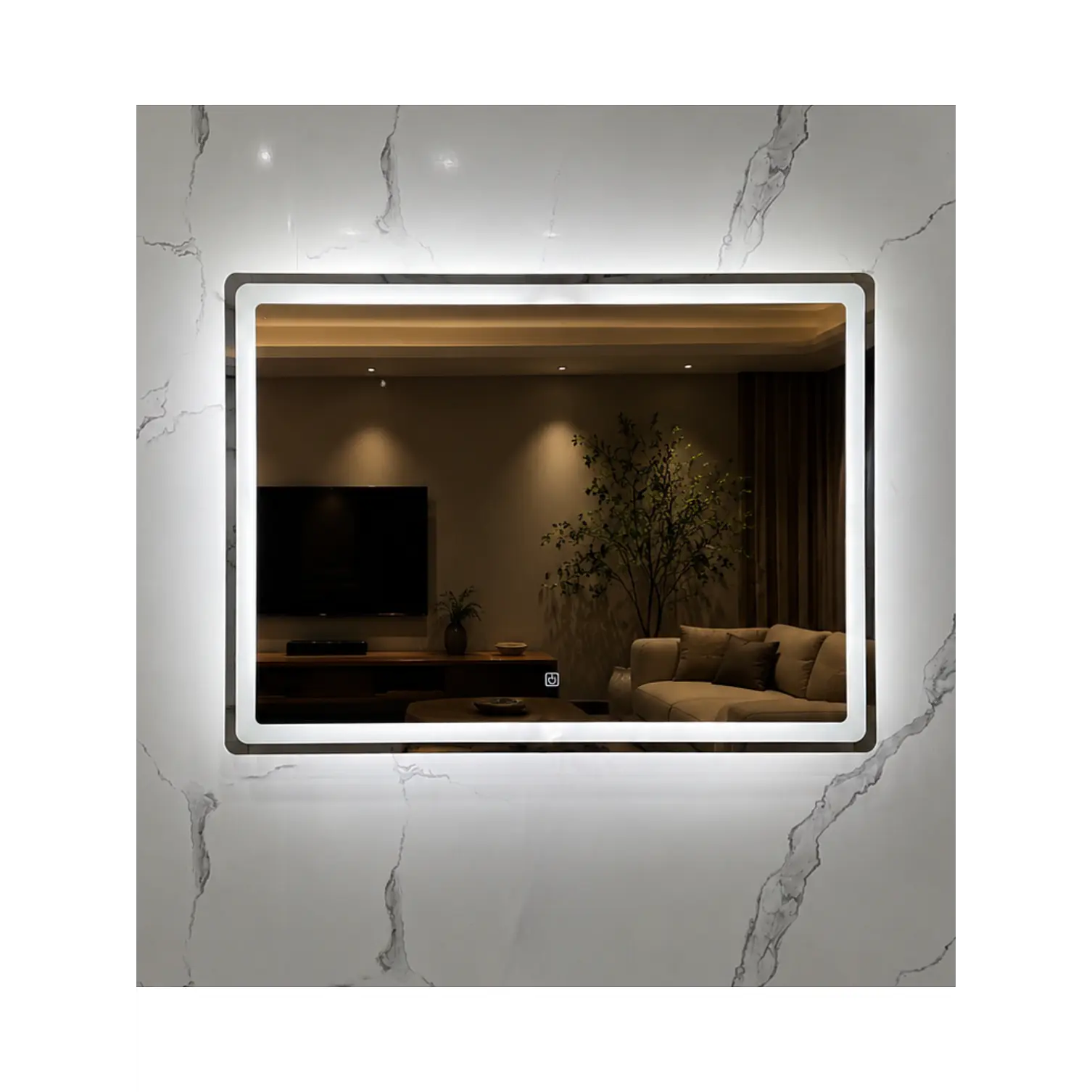 Espejo LED Rectangular Sin Marco 80x60 cm 2