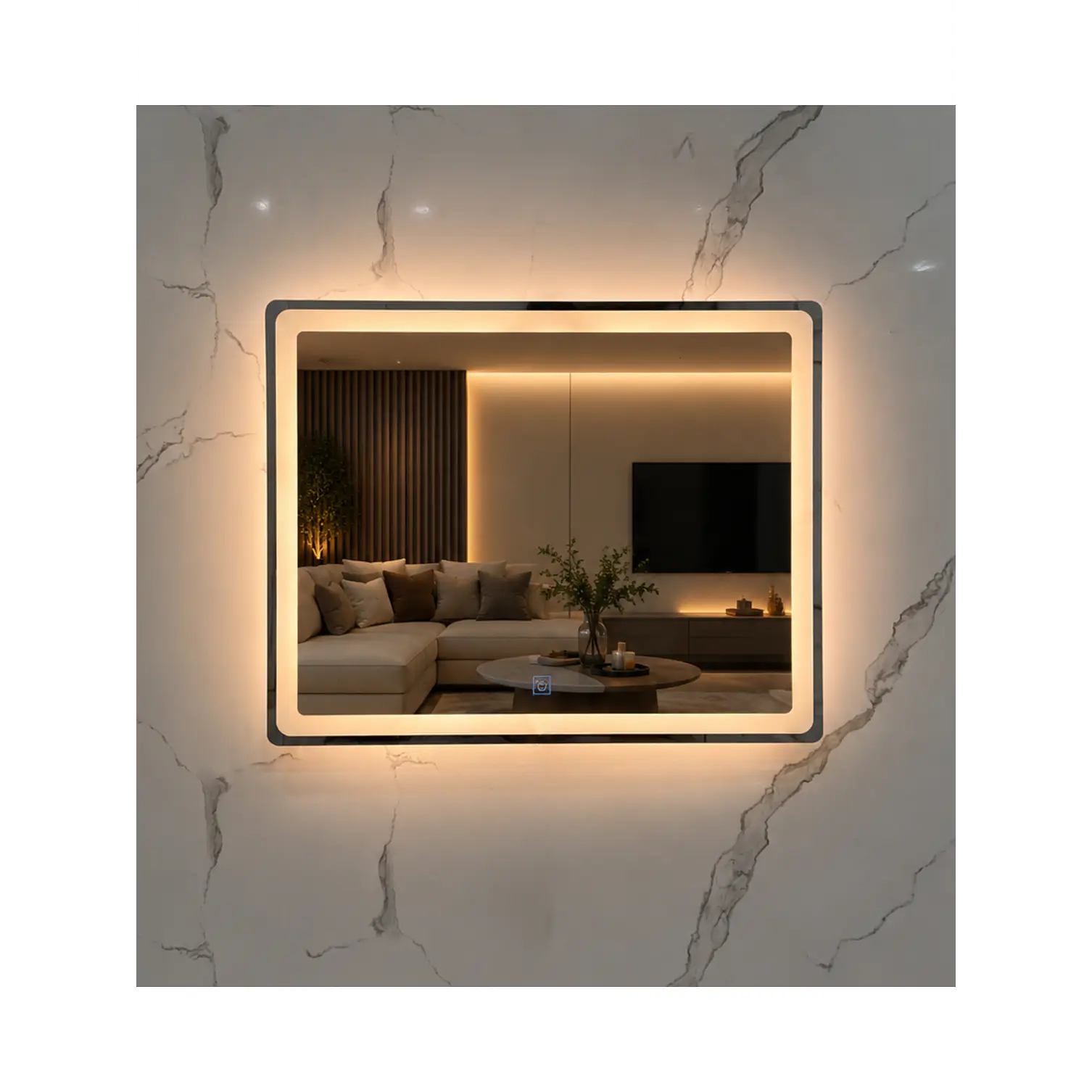 Espejo LED Rectangular Sin Marco 80x60 cm 3