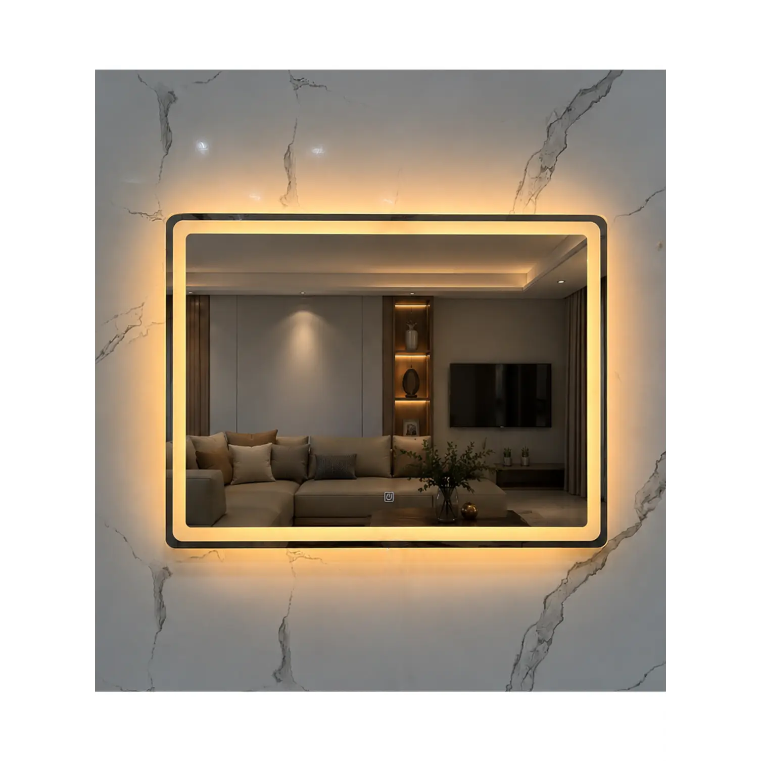 Espejo LED Rectangular Sin Marco 80x60 cm 1