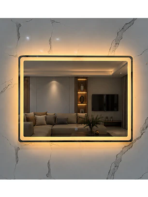 Espejo LED Rectangular Sin Marco 80x60 cm