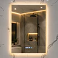 Espejo LED Para Baño Desempañante Con Reloj Digital Sin Marco 60x80 cm - Miniatura 3