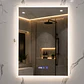 Espejo LED Para Baño Desempañante Con Reloj Digital Sin Marco 60x80 cm - Miniatura 2