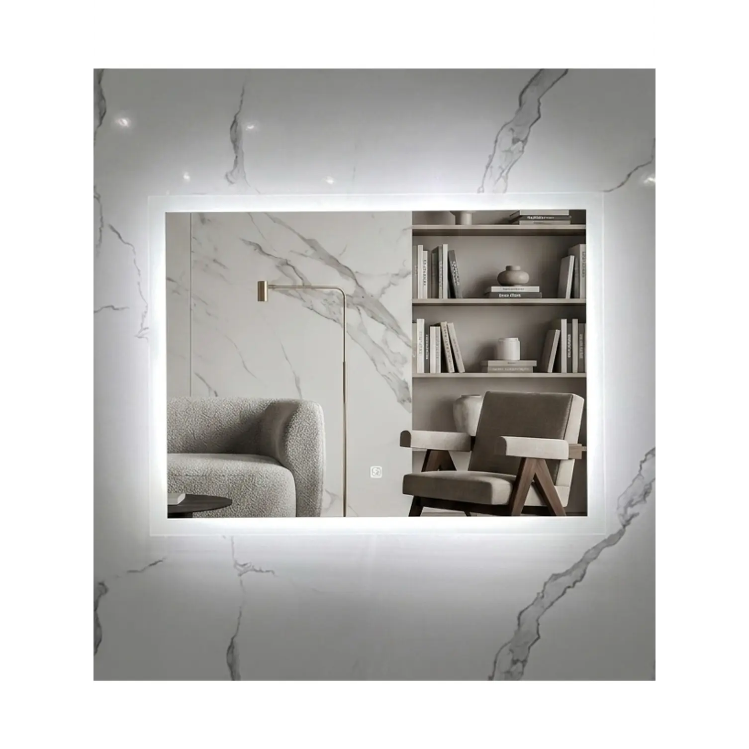 Espejo LED Rectangular Sin Marco 80x60 cm 2
