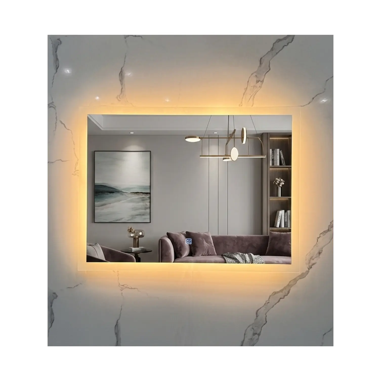 Espejo LED Rectangular Sin Marco 80x60 cm 1