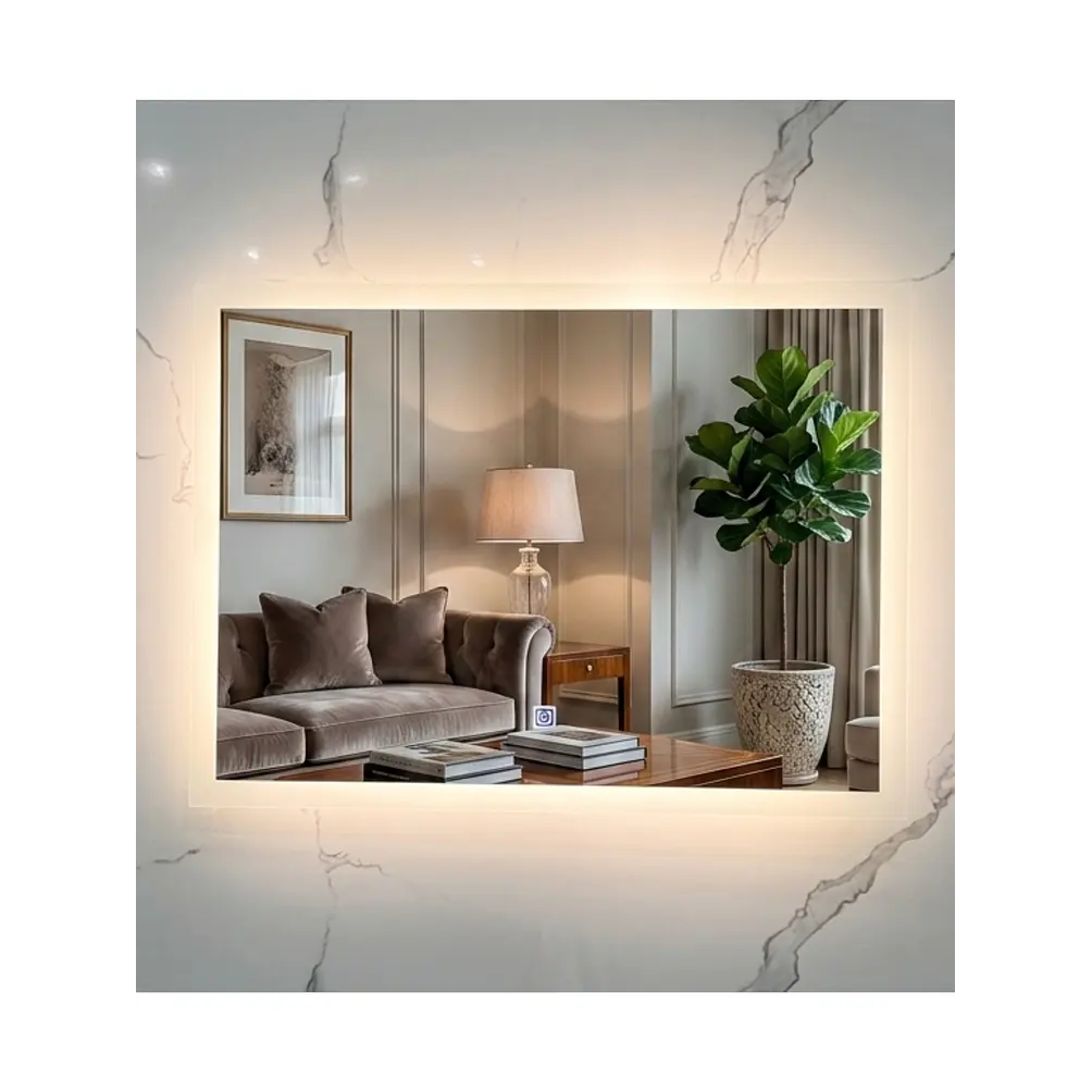 Espejo LED Rectangular Sin Marco 80x60 cm 3