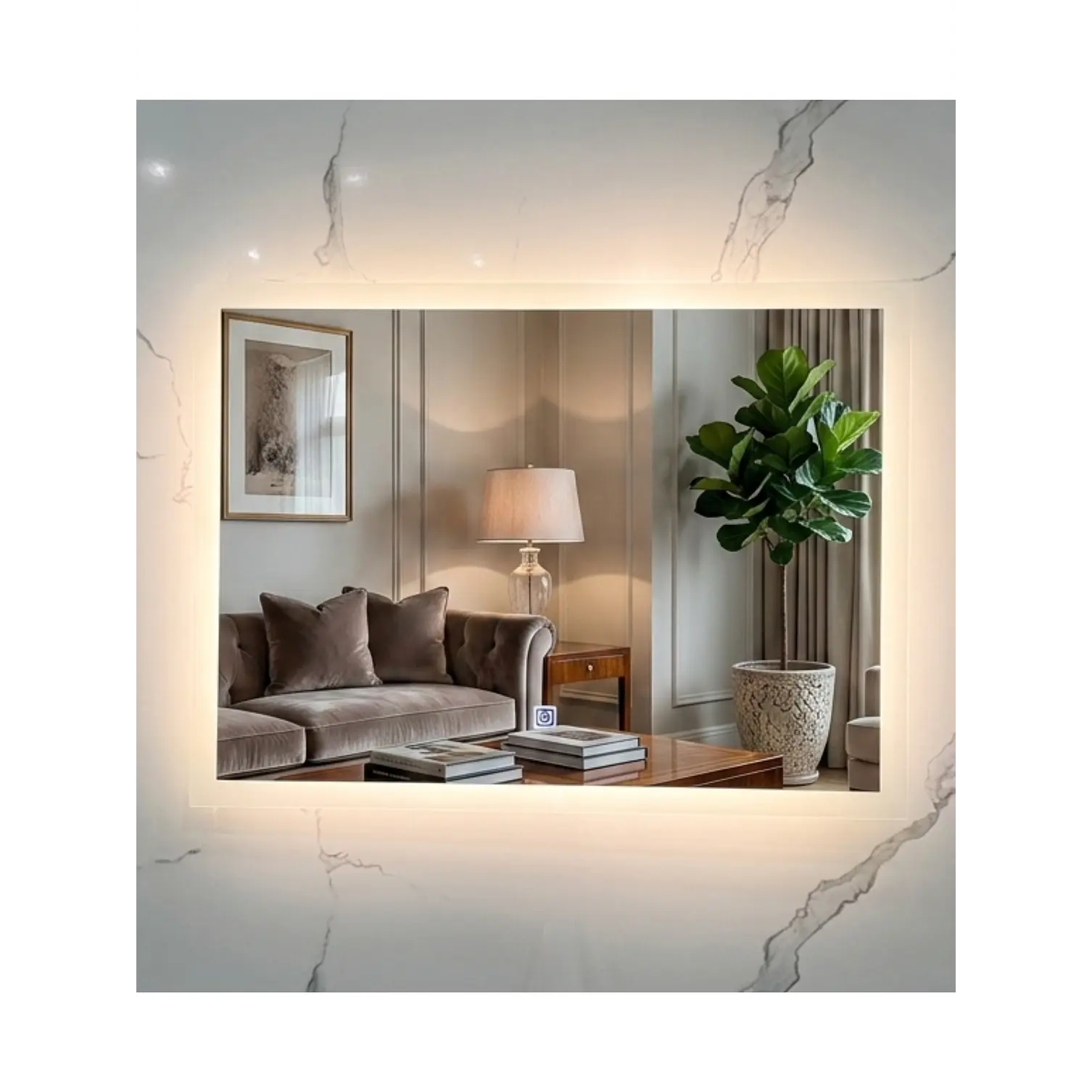 Espejo LED Rectangular Sin Marco 80x60 cm 3