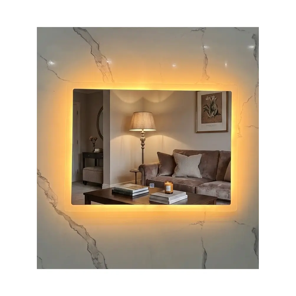 Espejo LED Rectangular Sin Marco 80x60 cm 1