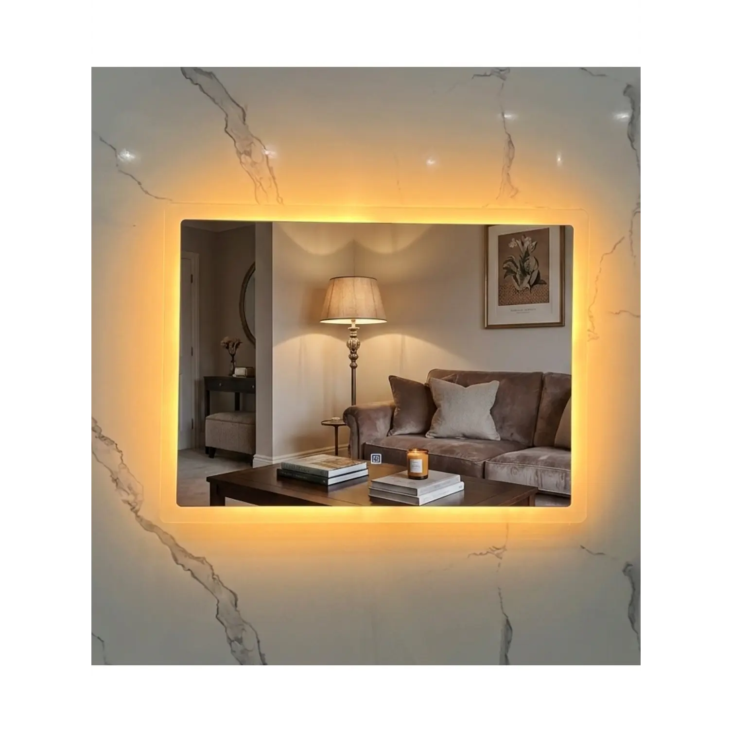 Espejo LED Rectangular Sin Marco 80x60 cm 1