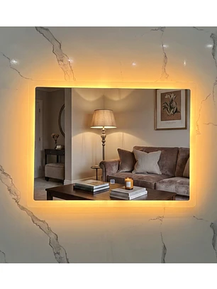 Espejo LED Rectangular Sin Marco 80x60 cm