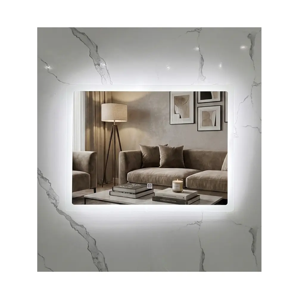 Espejo LED Rectangular Sin Marco 80x60 cm 2