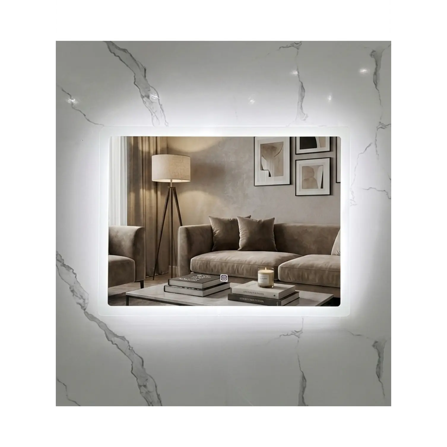 Espejo LED Rectangular Sin Marco 80x60 cm 2