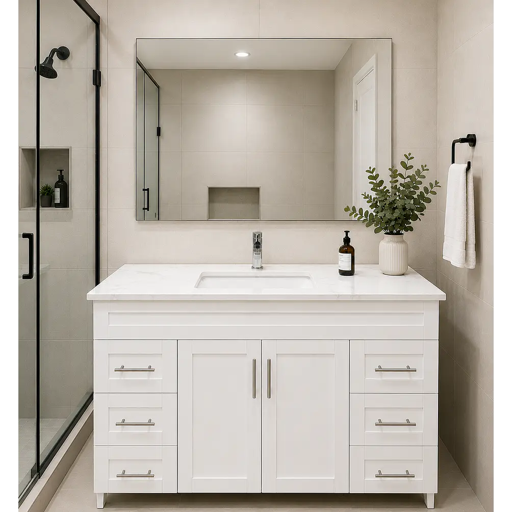 Mueble Vanitario a Piso 122 cm Blanco 2