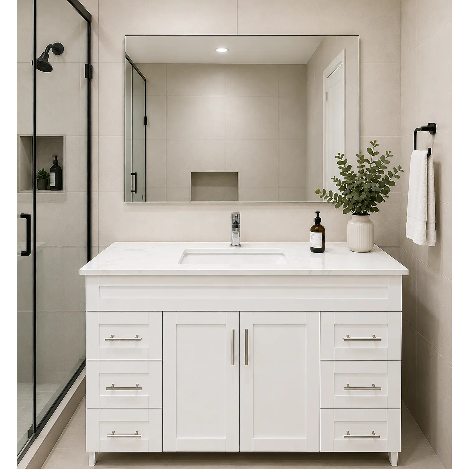 Mueble Vanitario a Piso 122 cm Blanco 2