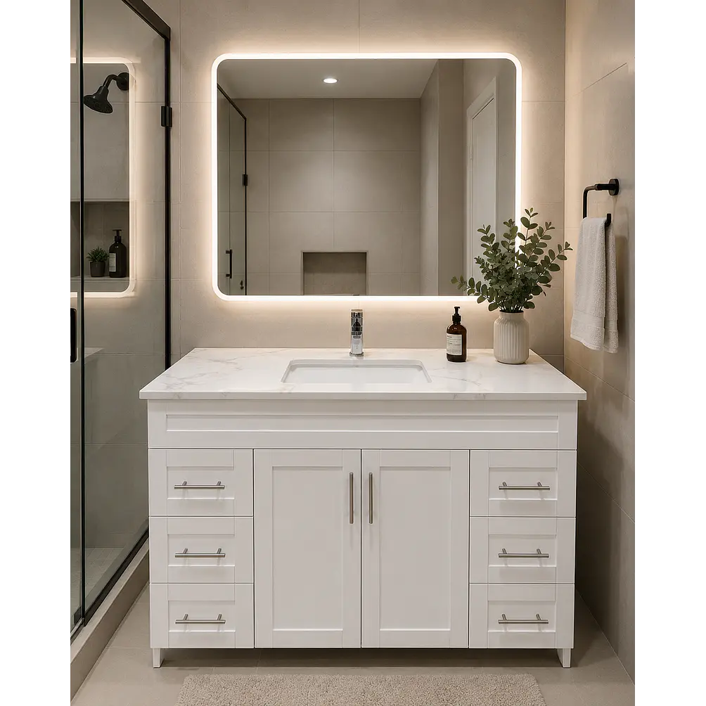 Mueble Vanitario a Piso 122 cm Blanco 3